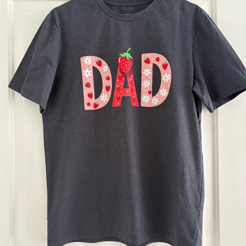 Graphic T-Shirt - Gray with Strawberry Design